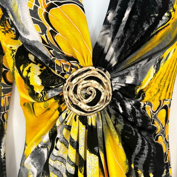 Janine Y2K Vintage Bell Sleeve Butterfly Babydoll Top Size S - Picture 2 of 6